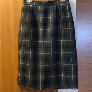 Plaid wool skirt